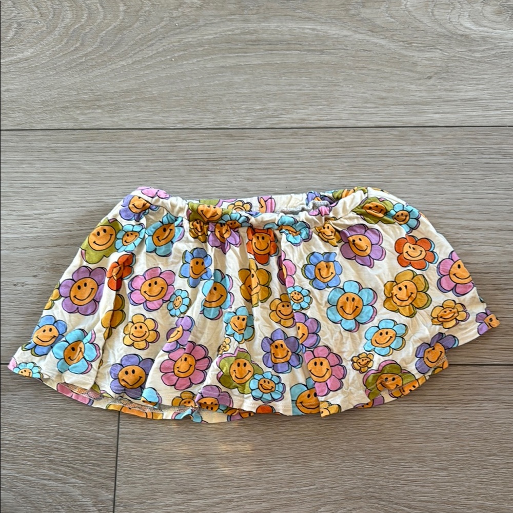 Posh Peanut White and Yellow skort with Playful Print